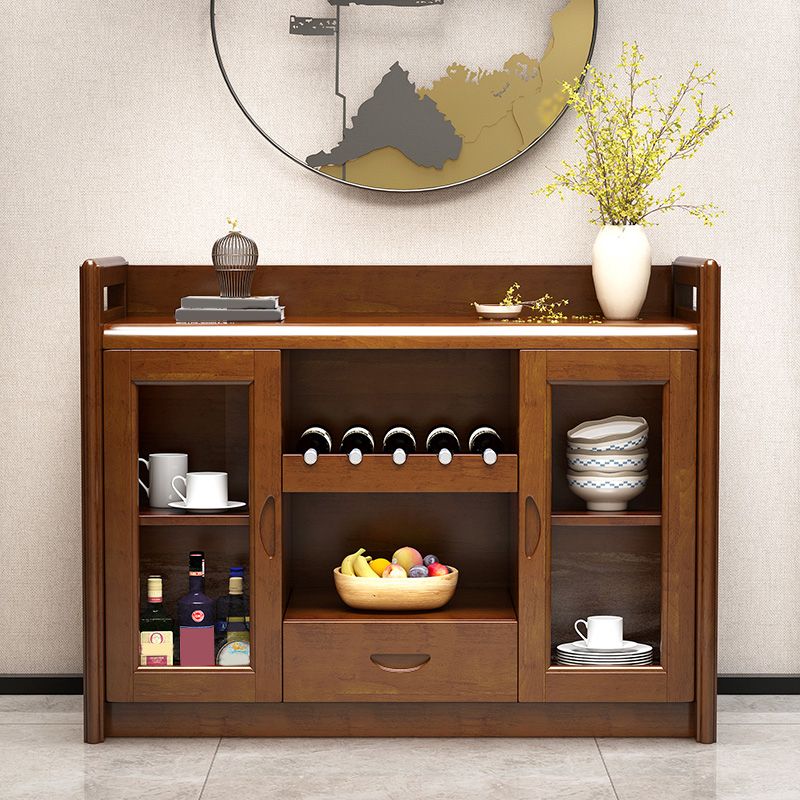 Server moderno di vetro a buffet sideboard con 1 cassetto, 17 "W x 36" H