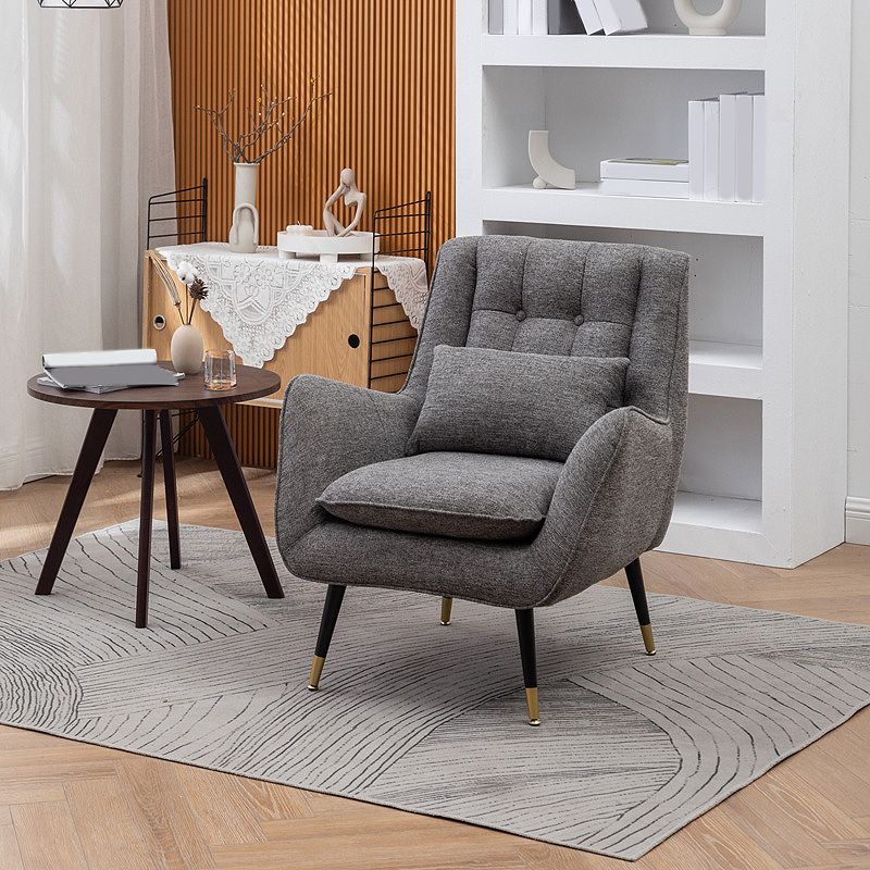 Modern 30.7" Wide Barrel Accent Chair with Basic Four Legs for Bedroom Clearhalo 'Accent Chairs' 'accent_chairs' 'Chairs & Seating' 'furn' 'furn_accent_chairs' 'Furniture' 'Living Room Furniture' 1200x1200_c6eff2d3-24e4-4c9c-a0a8-e541e80bf578