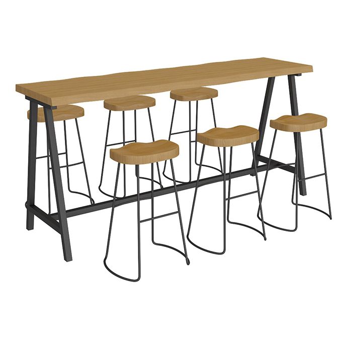 Modern Rectangle Pub Dining Set 1/2/4/7 Pieces Trestle Indoor Counter Height Set Clearhalo 'Bar Furniture' 'furn' 'furn_home_bar_bar_sets' 'Furniture' 'Home Bars & Bar Sets' 'home_bar_bar_sets' 'Kitchen & Dining Furniture' 1200x1200_c6f041c5-01fd-4267-840c-71c732885735