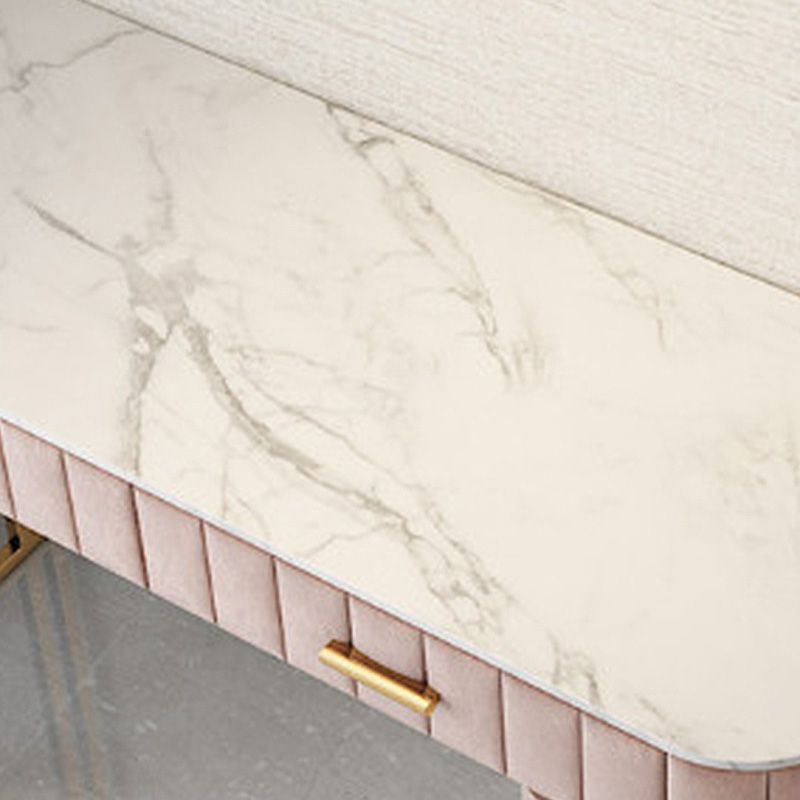 5-Drawers Vanity Makeup Table Set Vanity Stool with Wood Accent Clearhalo 'Bedroom Furniture' 'furn' 'furn_makeup_vanities' 'Furniture' 'Makeup Vanities' 'makeup_vanities' 1200x1200_c6f0c4ef-ae5b-47fb-8e54-c70f62dff75c