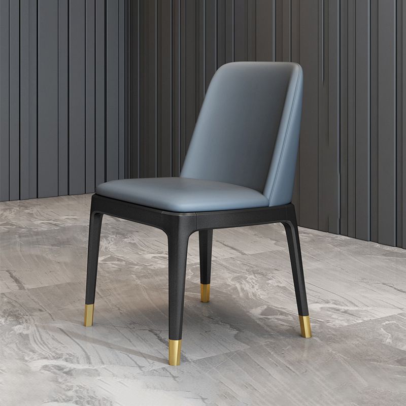 Scandinavian Metallic Fixed Dining Table Rectangle Formal Dinette Set with Balck Base Clearhalo 'Dining Room Sets' 'Dining Tables & Seating' 'dining_room_set' 'furn' 'furn_dining_room_set' 'Furniture' 'furniture_dining_room_set' 'Kitchen & Dining Furniture' 'kitchen&dining_furn' 'kitchen' 1200x1200_c6f3b34d-8338-476c-ba03-bac484c2e195