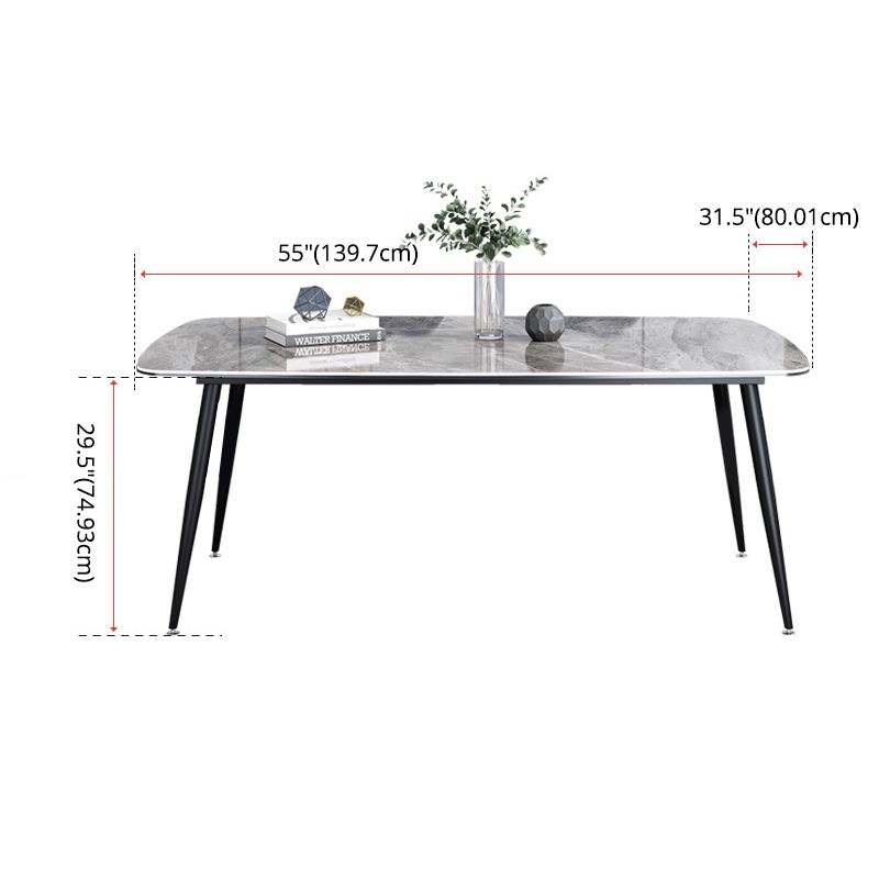 Modern Style Dining Room Set with Sintered Stone Dining Table and Upholstery Chairs Clearhalo 'Dining Room Sets' 'Dining Tables & Seating' 'dining_room_set' 'furn' 'furn_dining_room_set' 'Furniture' 'furniture_dining_room_set' 'Kitchen & Dining Furniture' 'kitchen&dining_furn' 'kitchen' 1200x1200_c6f448d1-0158-44d5-8424-711929b5b4d8