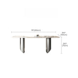 Industrial Rectangle Dining Table Sintered Stone Table with Metal Legs for Kitchen Clearhalo 'Dining Tables & Seating' 'Dining Tables' 'dining_table' 'furn' 'furn_dining_table' 'Furniture' 'Kitchen & Dining Furniture' 1200x1200_c6f474c5-5315-4444-9a18-66b6689cb99f