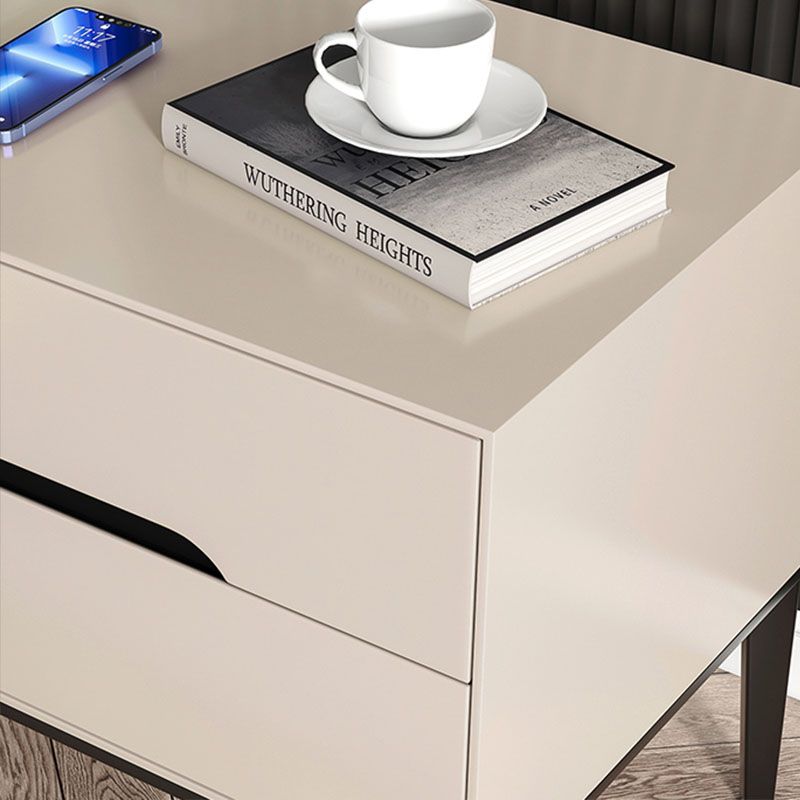 Comodino in legno massiccio mobile contemporaneo con 2 cassetti