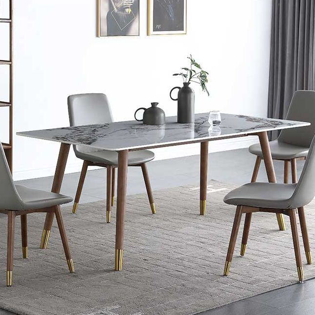 Rectangle Dining Site Table Stone Dining Room Collection with Solid Wood Base Clearhalo ' dining_table' 'Dining Tables & Seating' 'Dining Tables' 'furn' 'furn_dining_table' 'Furniture' 'furniture_dining_table' 'Kitchen & Dining Furniture' 'kitchen&dining_furn' 'kitchen' 'kitchen_dining_table' 1200x1200_c6f7f439-ec99-42cf-9227-2312e3f83a94
