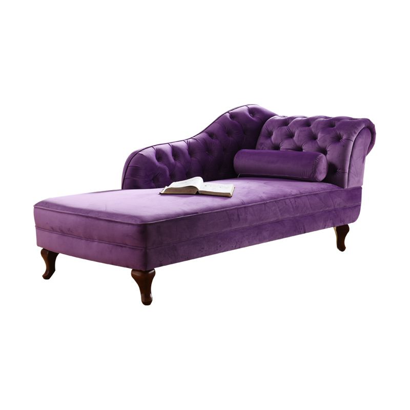 Traditional Micro-velvet Chaise Lounge Chair with One Arms, Upholstered Accent Chair Clearhalo 'Chairs & Seating' 'Chaise Lounge' 'chaise_lounge' 'furn' 'furn_chaise_lounge' 'Furniture' 'Living Room Furniture' 1200x1200_c6f97cbe-707e-4326-a8aa-c09b78b54e8d