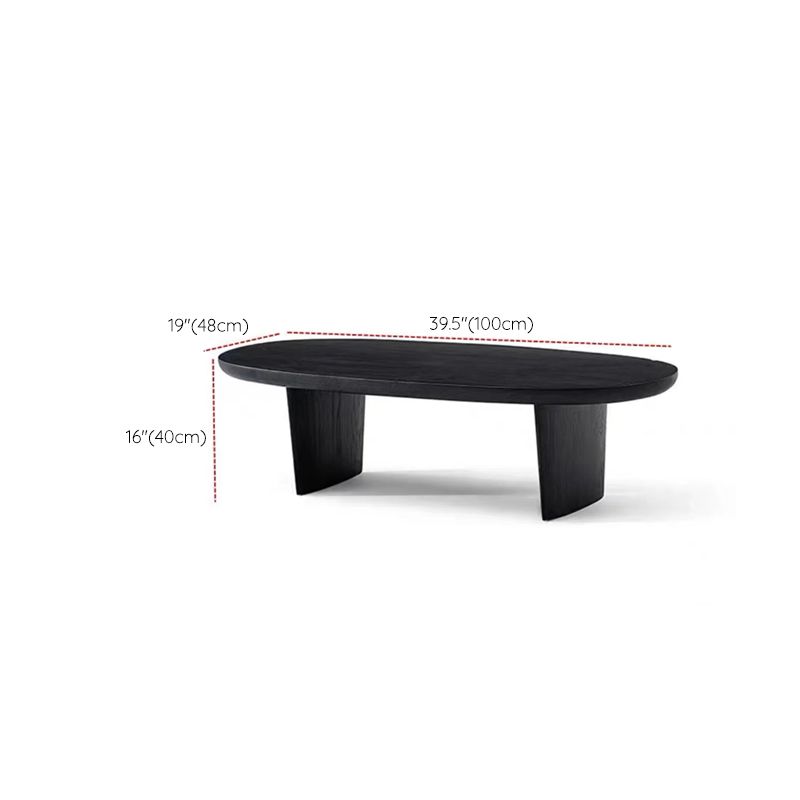 15"H Contemporary Coffee Table Solid Wood Black Single Cocktail Table Clearhalo 'Coffee & Accent Tables' 'Coffee Tables' 'coffee_tables' 'furn' 'furn_coffee_tables' 'Furniture' 'Living Room Furniture' 1200x1200_c6f9c93c-f194-4364-8b02-7b8ca72d0584