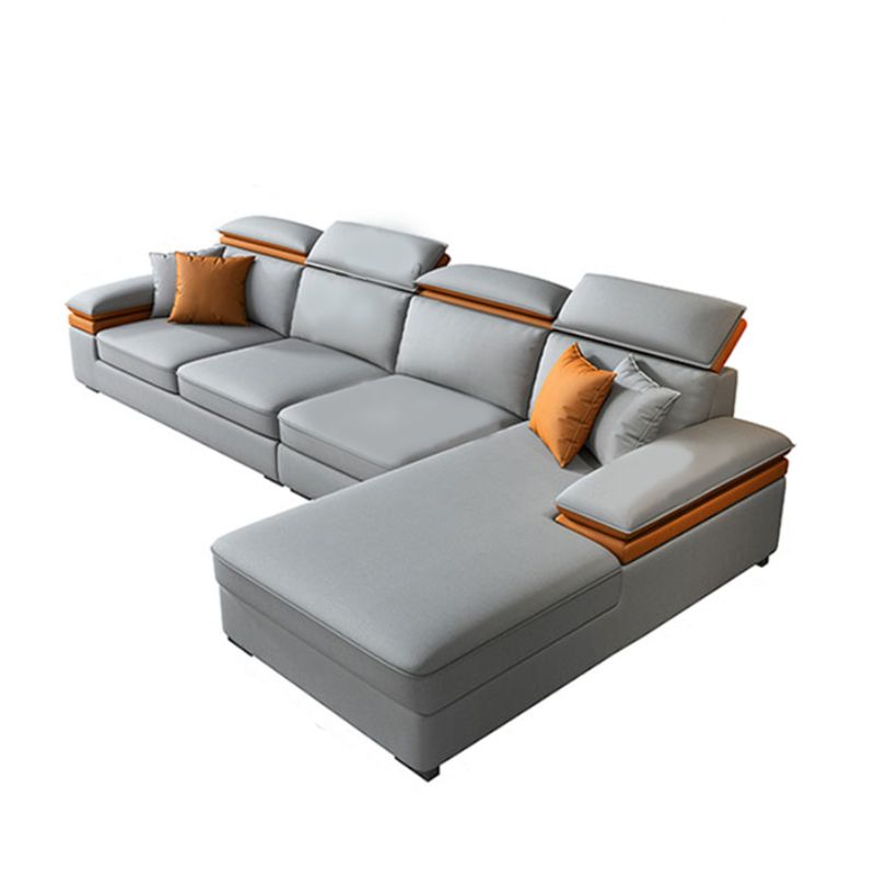 Mid-Century Modern L-Shape Sectional Pillow Top Arm Sofa and Chaise Clearhalo 'furn' 'furn_sectionals' 'Furniture' 'furniture_sectionals' 'Living Room Furniture' 'Sectionals' 1200x1200_c6f9db3b-f4db-41a4-93d1-75da01f275ba
