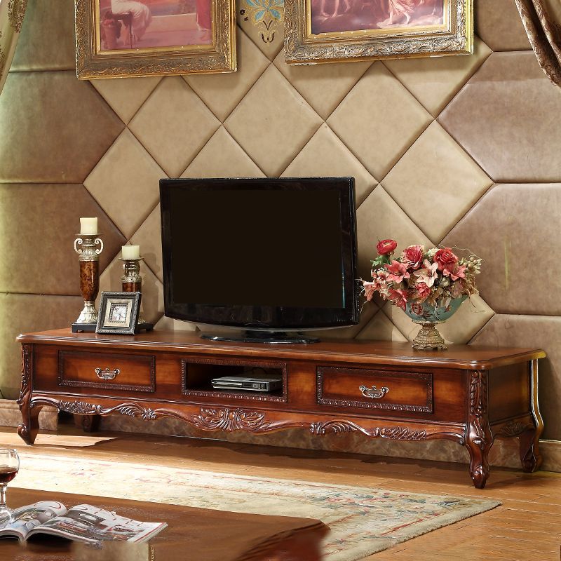 Solid Wood TV Media Console Open Storage Media Console TV Stand with Drawers Clearhalo 'furn' 'furn_tv_stands_entertainment_centers' 'Furniture' 'Living Room Furniture' 'TV Stands & Entertainment Centers' 'TV Stands & Media Storage Furniture' 'tv_stands_entertainment_centers' 1200x1200_c6fa31b1-f65c-40d0-9ad3-18afb393ff07