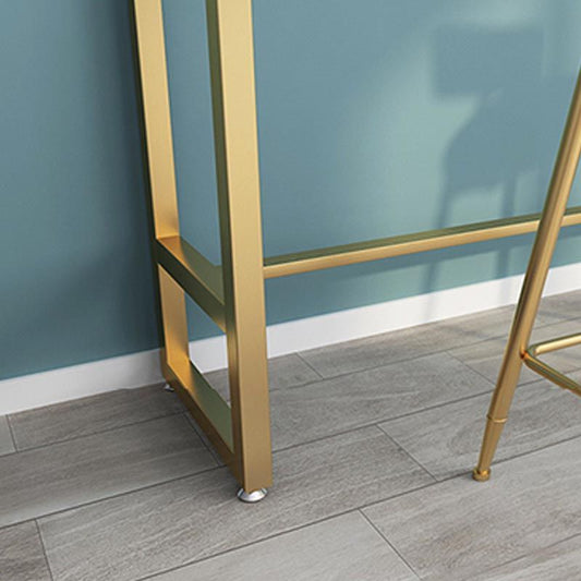 Contemporary Stone Top Bar Table 42-inch Height Iron Pedestal Bistro Table