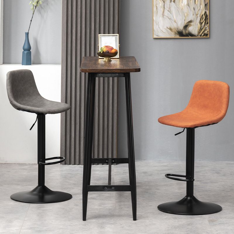 Contemporary Liftable Bar-stool Low Back Bar Stool with Metal Legs Clearhalo 'Bar Furniture' 'Bar Stools' 'bar_stools' 'furn' 'furn_bar_stools' 'Furniture' 'furniture_bar_stools' 'Kitchen & Dining Furniture' 1200x1200_c6fab6e2-debe-4bb9-9a03-e6c7c67ddb1d