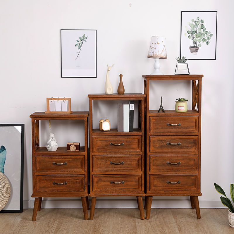 Cofre de acento de madera contemporáneo con cajones y estante de 12.59 "de ancho