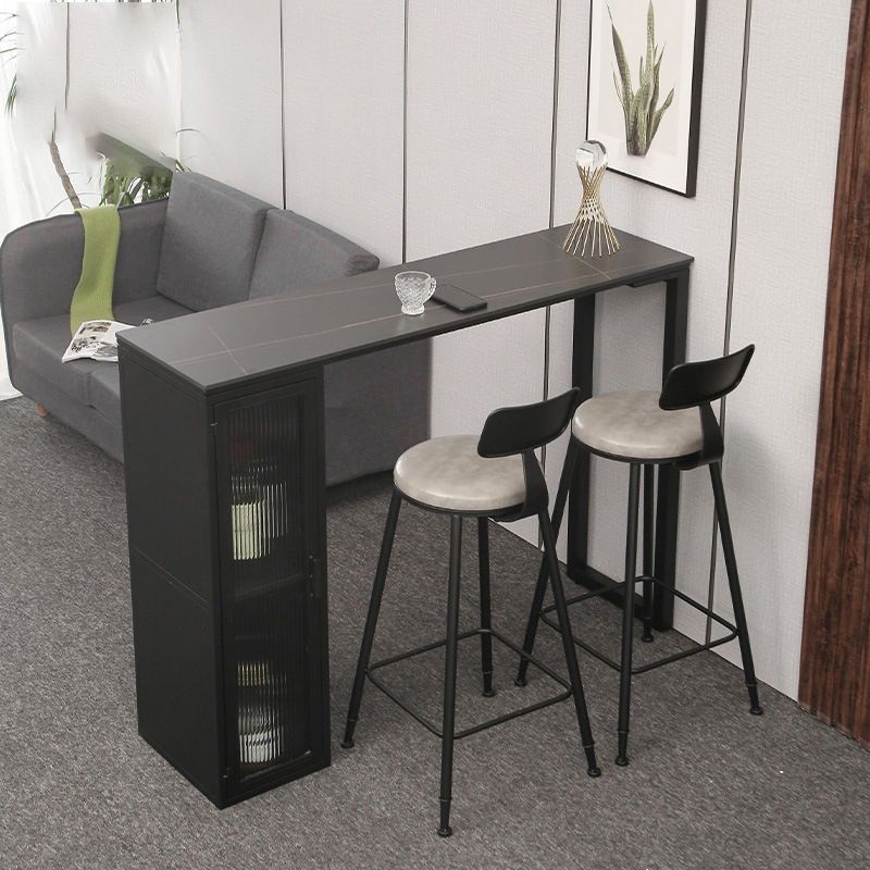 Modern Stone Pub Bar Table Indoor Event and Cocktail Table with Storage Clearhalo 'Bar Furniture' 'Bar Tables' 'bar_tables' 'furn' 'furn_bar_tables' 'Furniture' 'furniture_bar_tables' 'Kitchen & Dining Furniture' 1200x1200_c6fd62bb-f2bb-474e-a88b-aac825b9b0bc