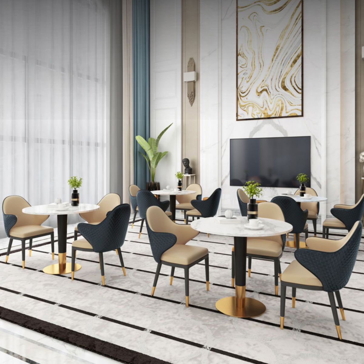 Contemporary 1/4/5 Pieces Dining Set Round Dining Room Table Set Clearhalo 'Dining Room Sets' 'Dining Tables & Seating' 'dining_room_set' 'furn' 'furn_dining_room_set' 'Furniture' 'furniture_dining_room_set' 'Kitchen & Dining Furniture' 'kitchen&dining_furn' 'kitchen' 1200x1200_c6fd935b-f0c6-4796-abf7-cb2287af966d