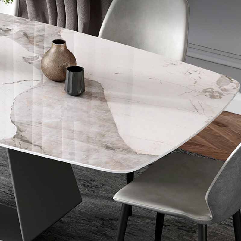 Minimalist 1/4/5/7 Pieces Rectangular Dining Table Set Sintered Stone Furniture for Home Clearhalo 'Dining Room Sets' 'Dining Tables & Seating' 'dining_room_set' 'furn' 'furn_dining_room_set' 'Furniture' 'furniture_dining_room_set' 'Kitchen & Dining Furniture' 'kitchen&dining_furn' 'kitchen' 1200x1200_c6fe09bd-1642-406b-b6a4-33c3bc5888df