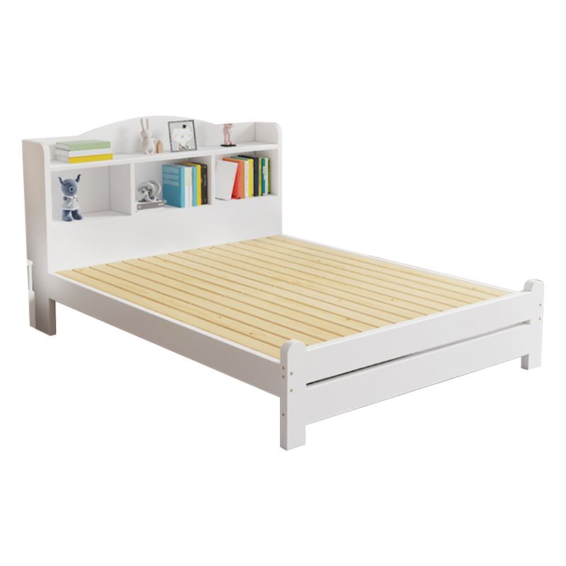 La estantería moderna de la cama de madera maciza incluida la cama con cabecera para el dormitorio