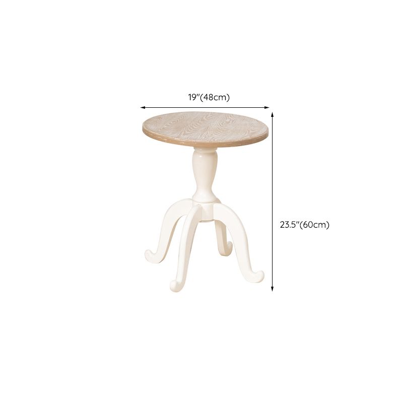 Rustic Side Table Solid Wood 4 Legs Distressed Living Room End Table