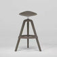 Scandinavian Swivel Bucket Bar Stool Plastic Armless Bar Stool with  with 3 Legs