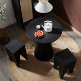 Modernistic Solid Wood Pedestal Round Living Room Side Table