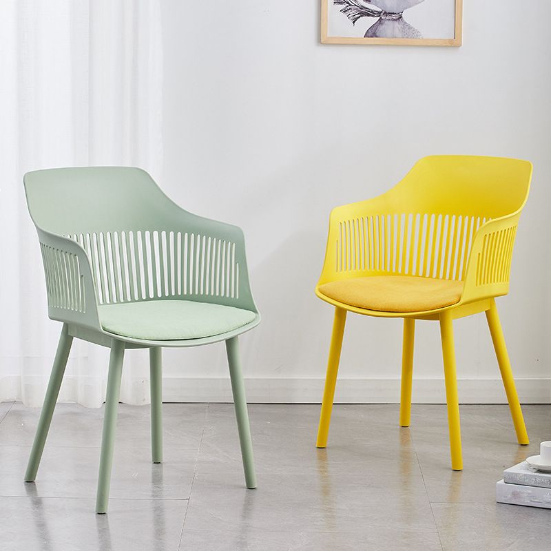 Sedia a braccio di plastica contemporaneo a pala posteriore cucina sedia sala da pranzo