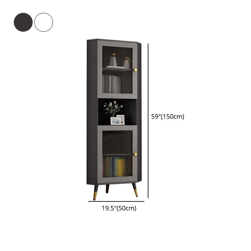 Corner Wood Accent Cabinet with 2 Doors in White/Grey Cabinet Clearhalo 'Cabinets & Chests' 'cabinets_chests' 'furn' 'furn_cabinets_chests' 'Furniture' 'Living Room Furniture' 1200x1200_c701baca-819c-4431-968a-b1ef61226a4f