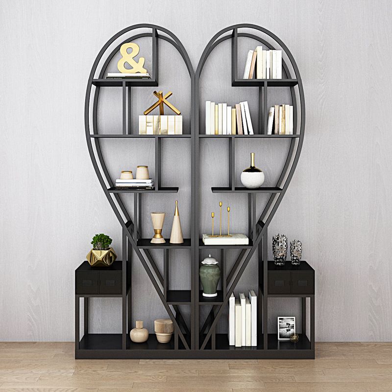 Contemporary Bookcase Open Back Metal Bookshelf for Home Office