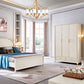 Solid Wood Wardrobe Cabinet French Country White Wardrobe Armoire