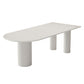 Contemporary White Color Faux Marble Dinner Table with 3 Legs Clearhalo 'Dining Tables & Seating' 'Dining Tables' 'dining_table' 'furn' 'furn_dining_table' 'Furniture' 'Kitchen & Dining Furniture' 1200x1200_c702a3f7-06a1-4727-a12b-b2b3933fb3c1
