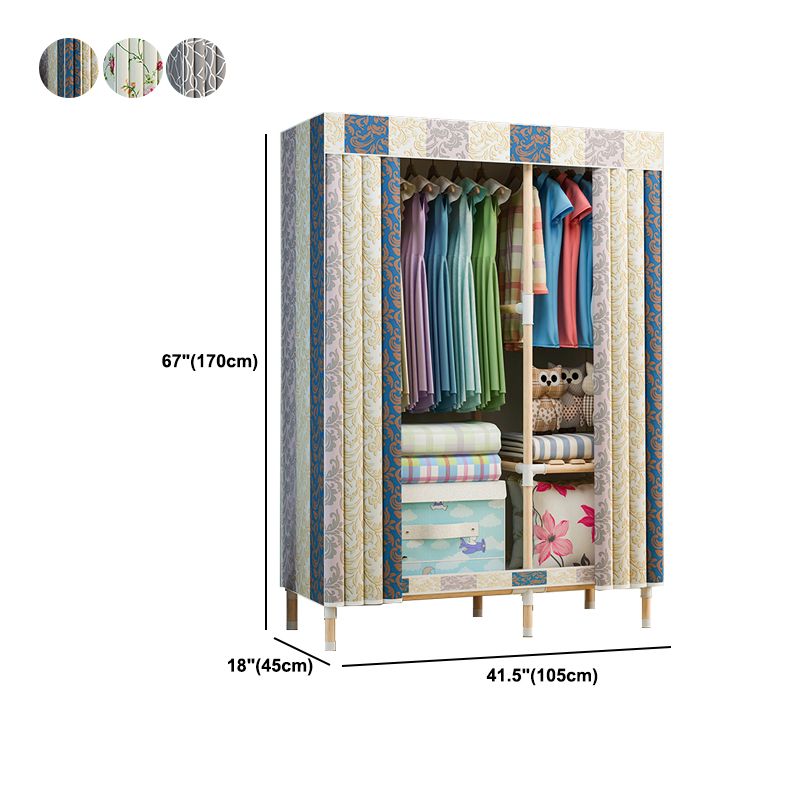 Modern Style Wardrobe Metal 1-Door Wardrobe Closet with Legs