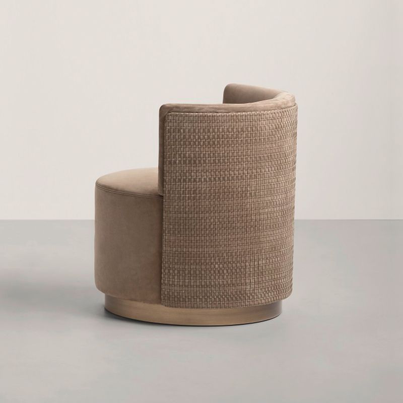 Contemporary Armless Chair with Gold Tone Legs Fixed Back Accent Chair