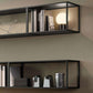 Closed Back Wall Mounted Bookshelf Metal Shelves Included Bookcase in Black