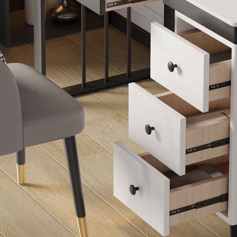 23 "Bureau d'écriture industriel de large bureau rectangulaire blanc