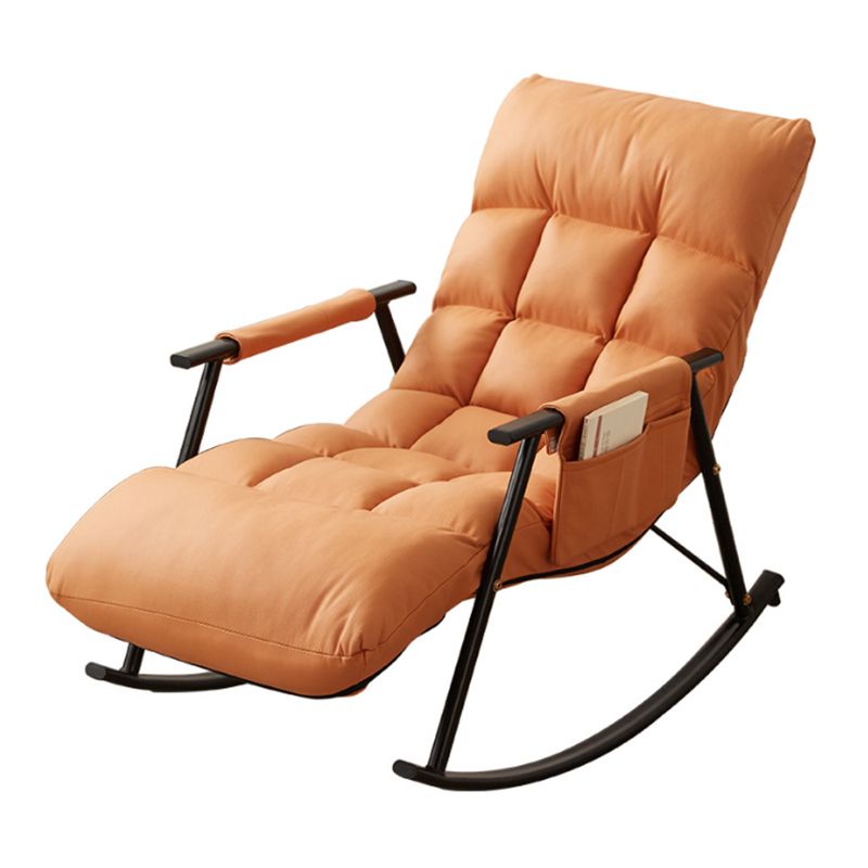 Chaise à bascule en faux cuir moderne avec rangement