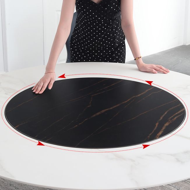 Modern Style Round Shape Dining Set Sintered Stone Top Dining Table Furniture for Restaurant Clearhalo 'Dining Room Sets' 'Dining Tables & Seating' 'dining_room_set' 'furn' 'furn_dining_room_set' 'Furniture' 'furniture_dining_room_set' 'Kitchen & Dining Furniture' 'kitchen&dining_furn' 'kitchen' 1200x1200_c707068c-b0bd-47c5-a3dc-8e2b3f2e22e7