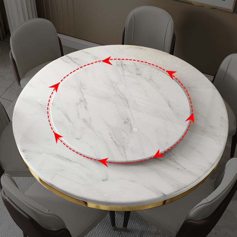 Luxury Style Marble Dining Table Single Pedestal Base Round Table for Home Clearhalo ' dining_table' 'Dining Tables & Seating' 'Dining Tables' 'furn' 'furn_dining_table' 'Furniture' 'furniture_dining_table' 'Kitchen & Dining Furniture' 'kitchen&dining_furn' 'kitchen' 'kitchen_dining_table' 1200x1200_c7082f61-4050-475f-b54c-59f5763655d7