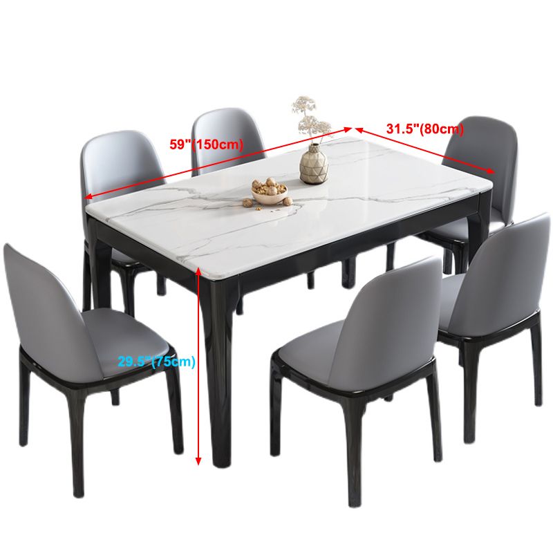 Industrial Sintered Stone Dining Table Solid Wood Dining Table for Dining Room Clearhalo 'Dining Tables & Seating' 'Dining Tables' 'dining_table' 'furn' 'furn_dining_table' 'Furniture' 'furniture_dining_table' 'Kitchen & Dining Furniture' 'kitchen' 'kitchen_dining_table' 1200x1200_c708353d-4a72-462e-b46a-03c734965cf9