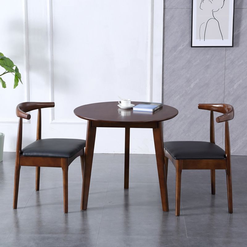 Round Dining Table Solid Wood Contemporary Style Dinner Table for Home Kitchen Clearhalo 'Dining Tables & Seating' 'Dining Tables' 'dining_table' 'furn' 'furn_dining_table' 'Furniture' 'Kitchen & Dining Furniture' 1200x1200_c708578d-99be-4246-81d0-d3abc7313446
