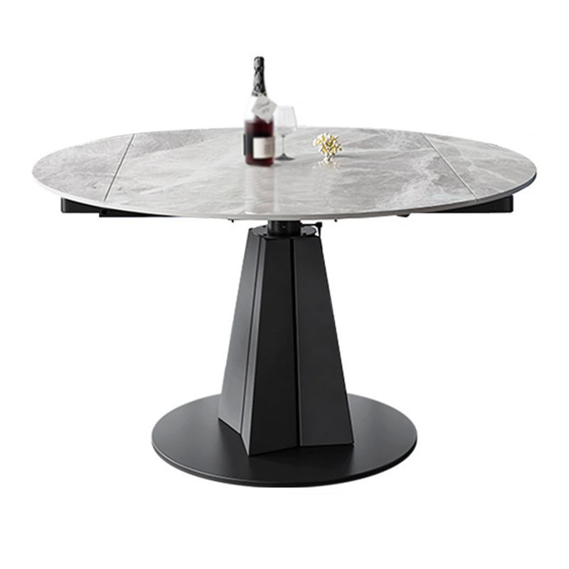 Contemporary Round Dining Table Sintered Stone Dining Table with Pedestal Base Clearhalo ' dining_table' 'Dining Tables & Seating' 'Dining Tables' 'furn' 'furn_dining_table' 'Furniture' 'furniture_dining_table' 'Kitchen & Dining Furniture' 'kitchen&dining_furn' 'kitchen' 'kitchen_dining_table' 1200x1200_c708693b-00d1-43cb-aceb-658fbb87efb9