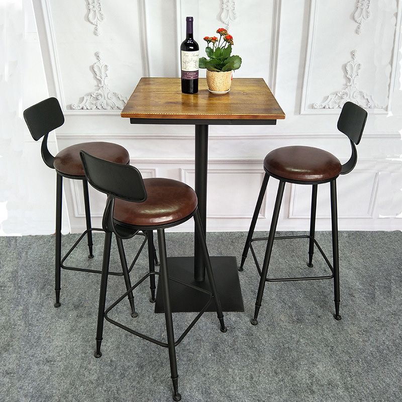 Industrial Style Solid Wood Bar Table Set 1/2/3/4 Pieces Counter Table with High Stools Clearhalo 'Bar Furniture' 'furn' 'furn_home_bar_bar_sets' 'Furniture' 'Home Bars & Bar Sets' 'home_bar_bar_sets' 'Kitchen & Dining Furniture' 1200x1200_c708cb4a-1a8a-4406-8928-f7d4a2aa1ef7