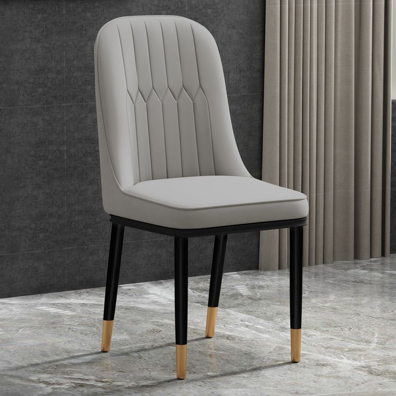 Scandinavian Style Metal Chair Set Kitchen Solid Back Dining Side Chairs Clearhalo ' kitchen&dining_furn' 'Dining Chairs' 'Dining Tables & Seating' 'dining_chair' 'furn' 'furn_dining_chair' 'Furniture' 'furniture_dining_chair' 'Kitchen & Dining Furniture' 'kitchen' 1200x1200_c70904d6-e586-493e-a4b5-fd54e2169262