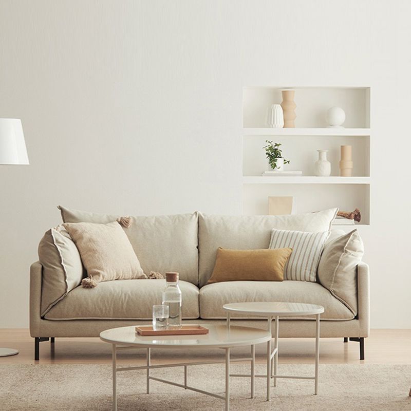 Modern Living Room Fabric Sofa Recessed Arm Loveseat with Black Legs Clearhalo 'furn' 'furn_sofas' 'Furniture' 'furniture_sofas' 'kitchen' 'kitchen_sofas' 'Living Room Furniture' 'Sofa' 'sofas' 1200x1200_c7090e62-d3ec-4bec-93f2-ee4e2e67036c