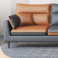 Faux Leather Square Arm Sectional with Pillowed Back Cushions, Stain Resistan Clearhalo 'furn' 'furn_sectionals' 'Furniture' 'furniture_sectionals' 'Living Room Furniture' 'Sectionals' 1200x1200_c709fcf2-ea6d-4afe-aaa9-3d2863fb297b