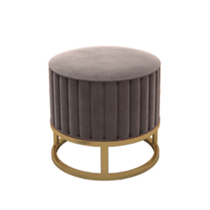 Glam Pouf Ottoman Velvet Upholstered Tear Resistant Round Ottoman with Chair Legs Clearhalo 'furn' 'furn_ottomans_poufs' 'Furniture' 'Living Room Furniture' 'Ottomans & Poufs' 'ottomans_poufs' 1200x1200_c70acd4c-9100-458e-bb3e-11e275da02a9