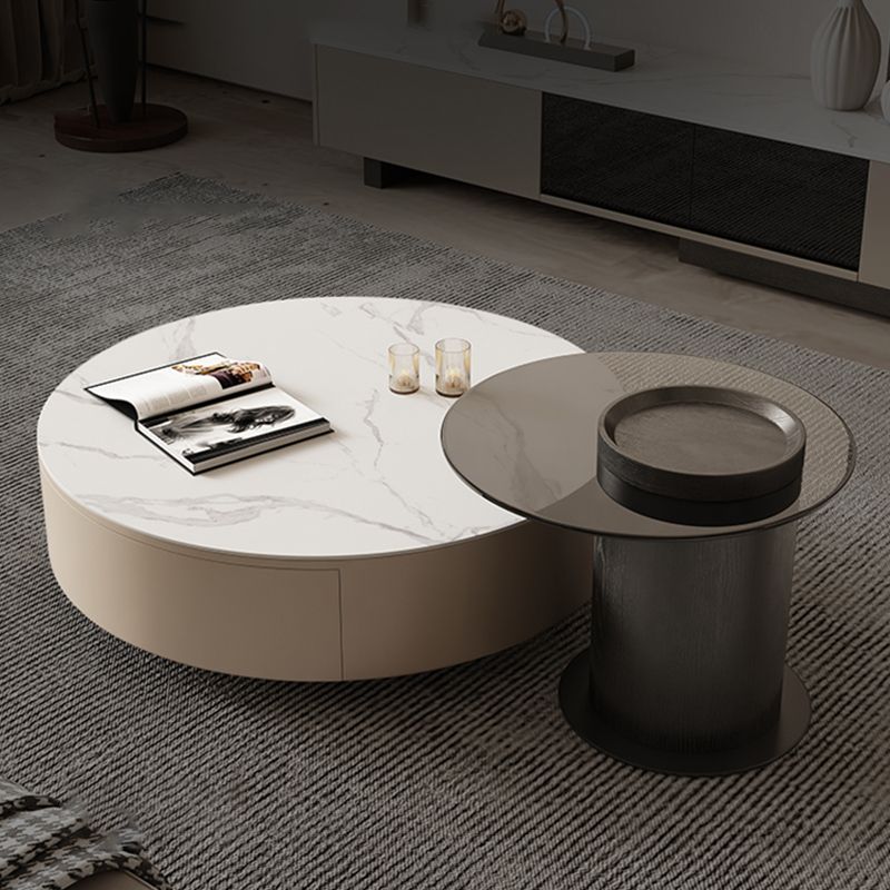 Tavolino bianco tavolino in ardesia con cassetti