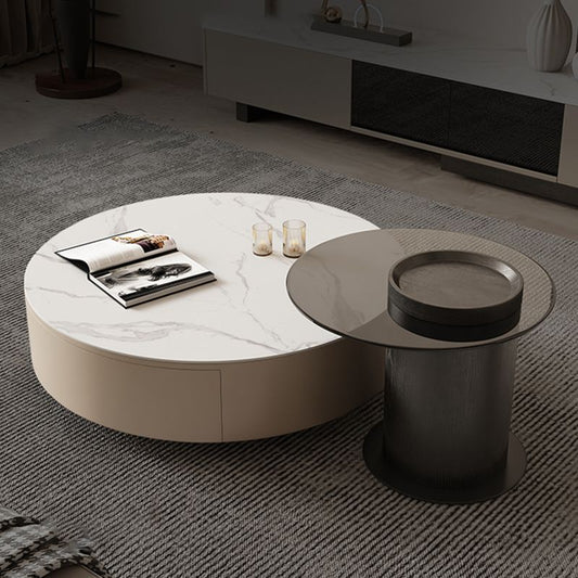 Tavolino bianco tavolino in ardesia con cassetti