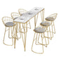 Glam Backrest Dining Stools Round Armless Bar Stools with Cushion