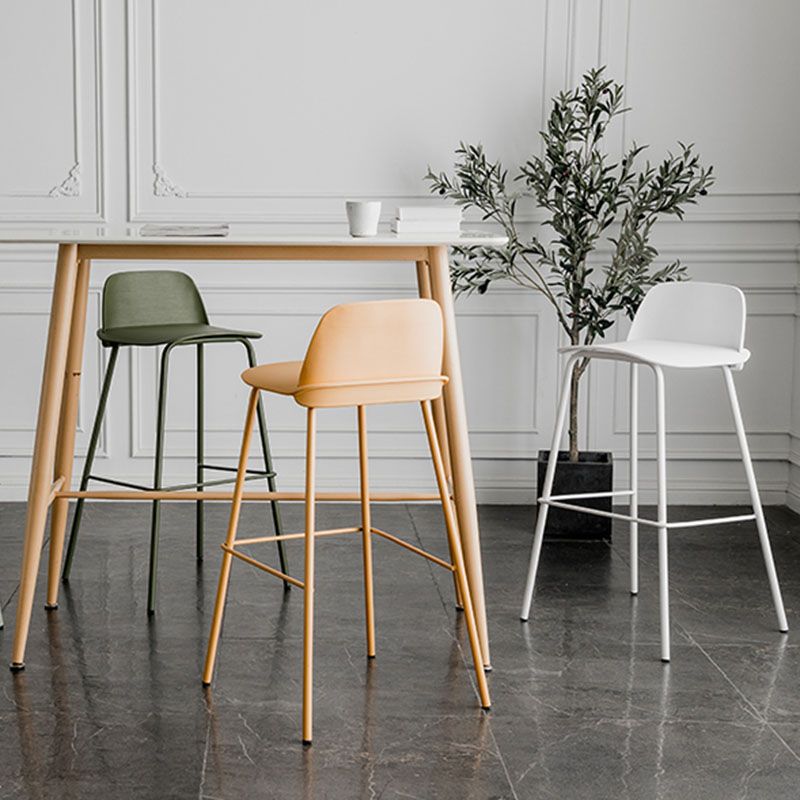Scandinavian Footrest Metal Barstool Matte Finish Coffee Shop Stool Clearhalo 'Bar Furniture' 'Bar Stools' 'bar_stools' 'furn' 'furn_bar_stools' 'Furniture' 'furniture_bar_stools' 'Kitchen & Dining Furniture' 1200x1200_c70b7925-abba-4801-b143-fc526a70eba2