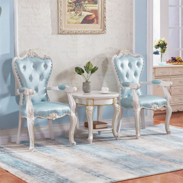 European Style Birch Solid Back Arm Chair Leather Dining Chair with White Legs Clearhalo ' kitchen&dining_furn' 'Dining Chairs' 'Dining Tables & Seating' 'dining_chair' 'furn' 'furn_dining_chair' 'Furniture' 'furniture_dining_chair' 'Kitchen & Dining Furniture' 'kitchen' 1200x1200_c70c6e41-040e-4b87-8ff4-67564fbda210