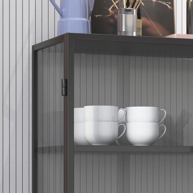 Metalen dressoir met glazen deuren eigentijdse eetserver met kasten