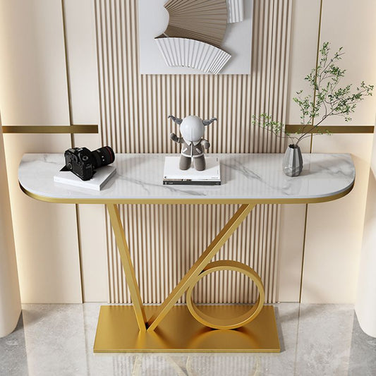 31.5-inch Tall Glam Console Table Scratch Resistant Stone End Table